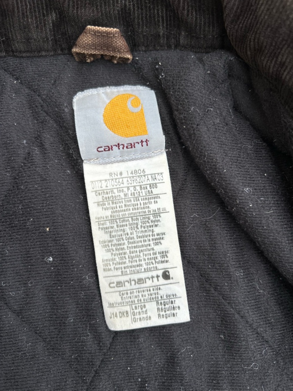 VTG Carhartt Jacket Santa Fe Distressed And Faded J14 DKB Mens Large Brown - Picture 8 of 10